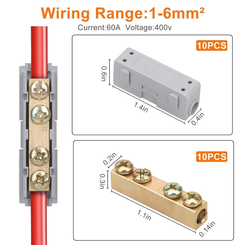 Linkstyle طقم موصلات الأسلاك 10 قطعة 10 AWG، طرف اتصال سريع 60A، طرف اتصال سريع للتوصيل - Image 3